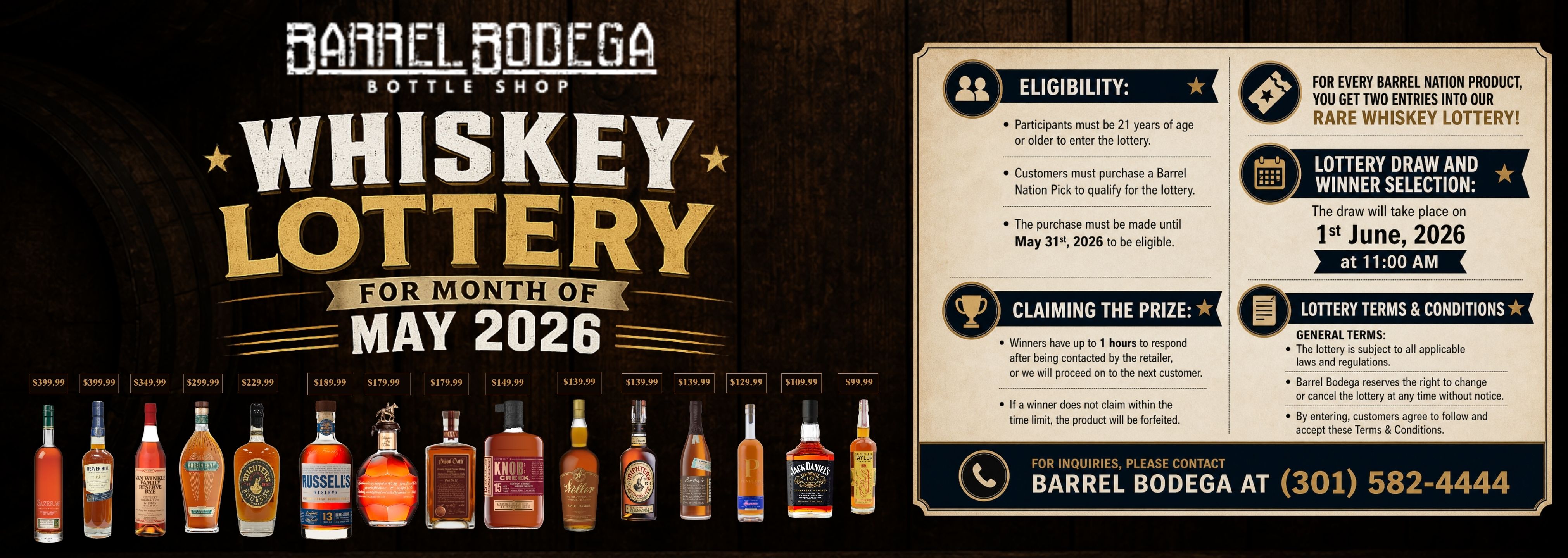 MAY - 2026 Rare Whiskey Lottery